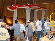 Lifting the lower impost into the balcony