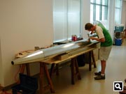 Andy soldering hooks on pipes